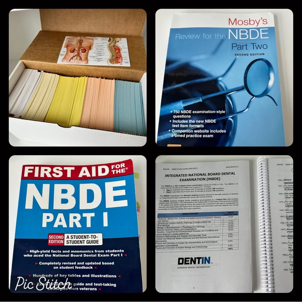 INBDE STUDY MATERIALS -Everything needed to pass: Dental Decks, Mosby ll, Dentin